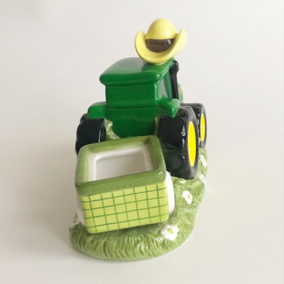 John Deere Johnny Tractor Ceramic Figure w Cowboy Hat - Picture 3 of 10